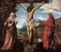 Christus auf dem Kreuz zwischen Mary und St John Flämisch Religiosen Denis van Alsloot